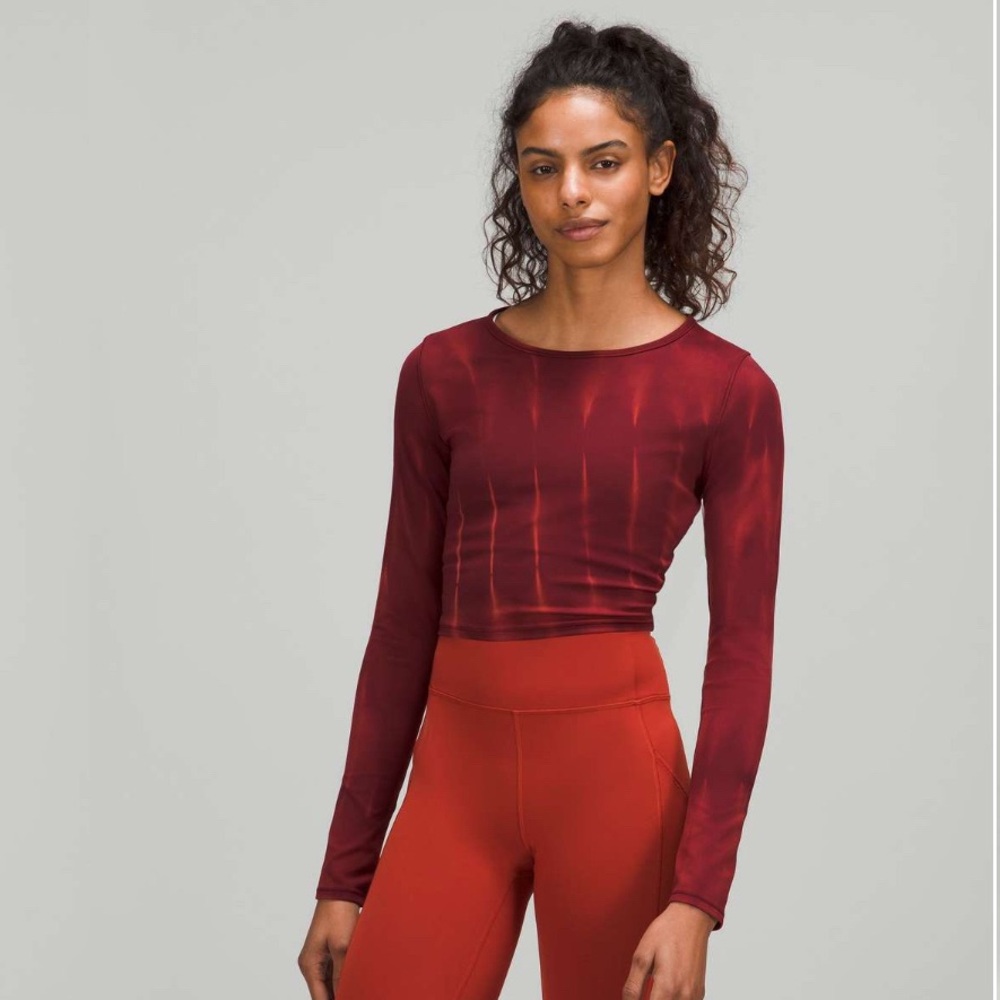 NWOT Lululemon Wunder Train Cropped Long Sleeve Shirt Workout top size 8